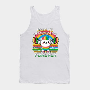 Funny cartoon character with barbell Tank Top